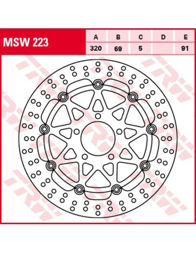 TRW LUCAS ZF TARCZA HAMULCOWA PRZÓD SUZUKI GSX-R 600 '97-'03, GSX-R 750 '96-'03, GSX-R 1000 '01-'02, TL 1000R '98-'99, TL 1000S