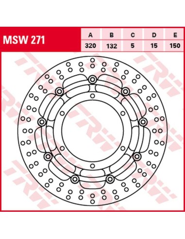 TRW LUCAS ZF TARCZA HAMULCOWA PRZÓD YAMAHA XT 660X '04-'16 (320X132X5MM)