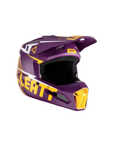 LEATT KASK MOTO 3.5 JUNIOR (DZIECIĘCY) V23 HELMET INDIGO KOLOR FIOLETOWY/ŻÓŁTY ROZMIAR L (53-54 cm)