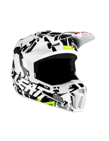 LEATT KASK MOTO 3.5 JUNIOR (DZIECIĘCY) V23 HELMET ZEBRA KOLOR CZARNY/BIAŁY ROZMIAR M (51-52 cm)