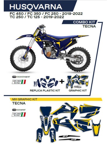 UFO KOMPLET PLASTIKÓW HUKIT622087 PLUS KOMPLET NAKLEJEK (OKLEIN) HUSQVARNA TC 125/250 '19-'22 FC 250/350/450 '19-'22 W ZESTAWIE