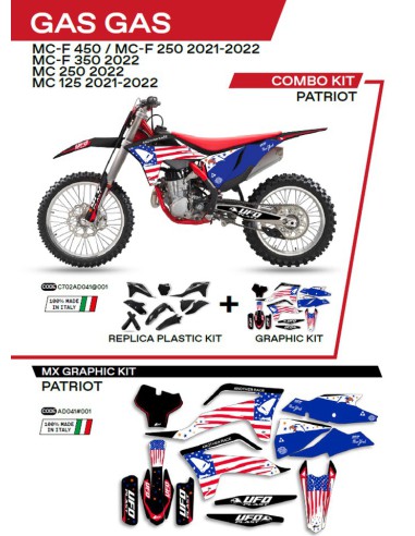 UFO KOMPLET PLASTIKÓW GGKIT702001 PLUS KOMPLET NAKLEJEK (OKLEIN) GAS GAS MC 125 '21-'22 MC 250 '22 MCF 250/350/450 '21-'22 W