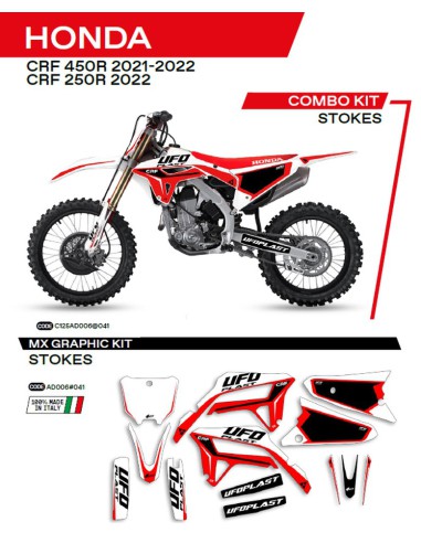 UFO KOMPLET NAKLEJEK (OKLEIN) HONDA CRF 250R '22 CRF 450R '21-'22 STOKES KOLOR CZARNY - WYPRZEDAŻ