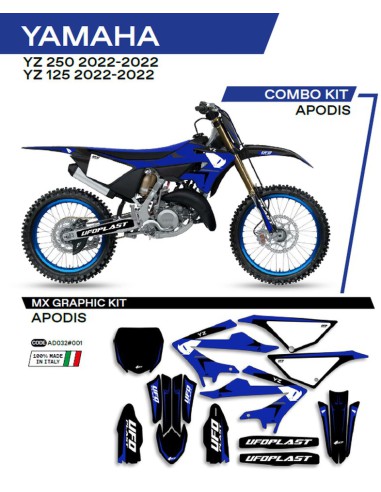 UFO KOMPLET NAKLEJEK (OKLEIN) YAMAHA YZ 125/250 '22 APODIS KOLOR CZARNY - WYPRZEDAŻ