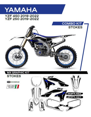 UFO KOMPLET NAKLEJEK (OKLEIN) YAMAHA YZF 250 '19-'22 YZF 450 '18-'22 STOKES KOLOR BIAŁY - WYPRZEDAŻ