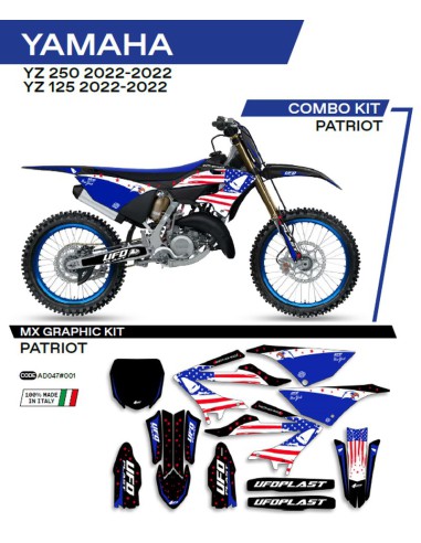 UFO KOMPLET NAKLEJEK (OKLEIN) YAMAHA YZ 125/250 '22 PATRIOT KOLOR CZARNY - WYPRZEDAŻ