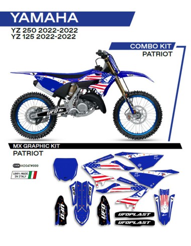 UFO KOMPLET NAKLEJEK (OKLEIN) YAMAHA YZ 125/250 '22 PATRIOT KOLOR OEM (BIAŁY/NIEBIESKI) - WYPRZEDAŻ