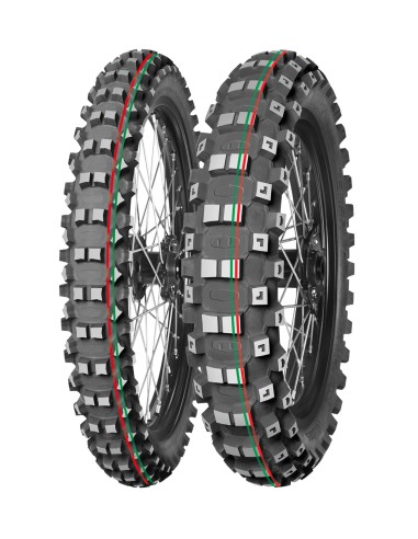 MITAS OPONA 120/80-19 TERRA FORCE MX-MH MEDIUM/HARD 63M TT (CZERWONY/ZIELONY PASEK) TYŁ DOT 2022 (DOT:DSDD/DPDD/DMDD/DODD)