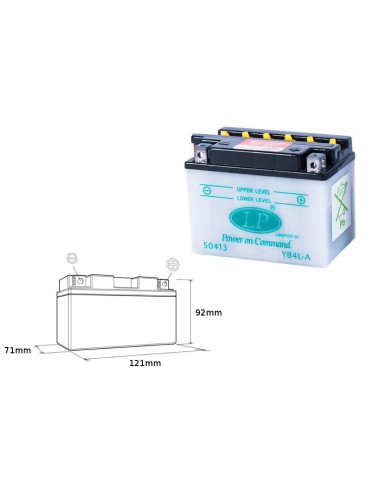 LANDPORT AKUMULATOR YB4L-A (MD LB4L-A) 12V 4Ah 120x70x92 OBSŁUGOWY - ELEKTROLIT OSOBNO (8) UE2019/1148