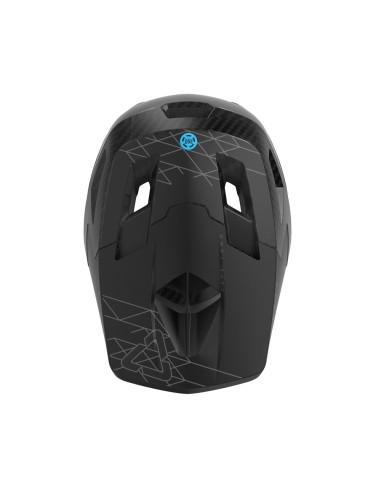 LEATT NOWOŚĆ KASK ROWEROWY MTB GRAVITY 6.0 CARBON V23 HELMET STEALTH KOLOR CZARNY ROZMIAR L (59-60 cm)