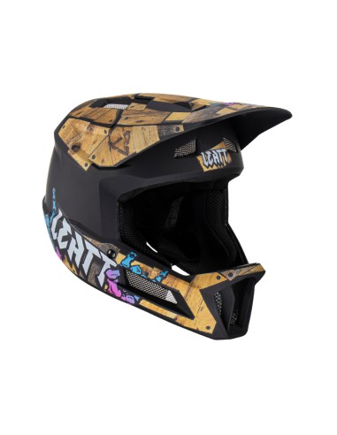 LEATT KASK ROWEROWY MTB GRAVITY 2.0 V23 HELMET WOODY KOLOR CZARNY/BRĄZOWY ROZMIAR XL (61-62 cm)