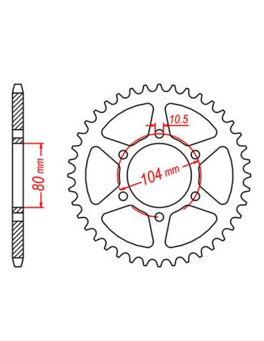 MTX PARTS ZĘBATKA TYLNA 478 43 KAWASAKI ZX6R '05-'17, Z 750 (47843JT) (ŁAŃC. 520) (SREBRNA)