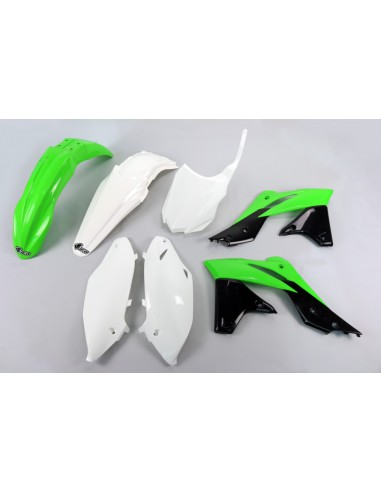 UFO KOMPLET PLASTIKÓW KAWASAKI KXF 250 '13-'16 KOLOR OEM '14-'15 (ZIELONY/BIAŁY/CZARNY) (KA221E999)