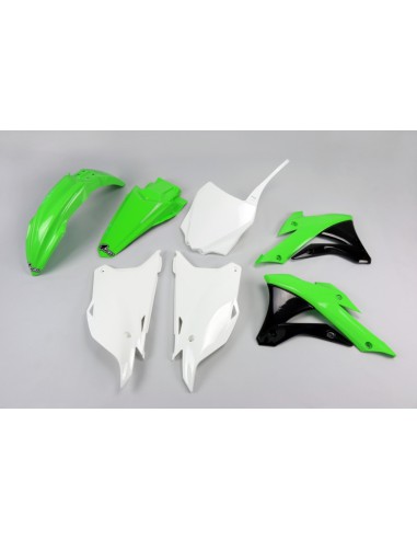 UFO KOMPLET PLASTIKÓW KAWASAKI KX 85 '14-'21 KOLOR OEM '16-'19 (ZIELONY/BIAŁY/CZARNY) (KA222E999A)