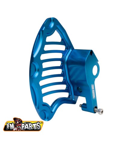 FM-PARTS OSŁONA ALUMINIOWA TARCZY HAMULCOWEJ PRZEDNIEJ KTM / HUSQVARNA '15-'24 KOLOR NIEBIESKI (OŚKA 22MM)