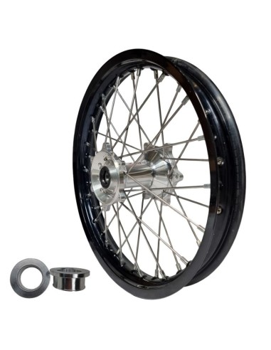 REX WHEELS (EXCEL) KOMPLETNE KOŁO TYLNE REX 19 CALI 19-2,15 CZARNA FELGA/SREBRNA PIASTA 25MM/SREBRNE SZPRYCHY YAMAHA YZ/YZF