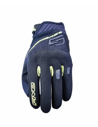 FIVE GLOVES RĘKAWICE TEKSTYLNE RS3 EVO KOLOR CZARNY/ŻÓŁTY FLUO ROZMIAR 7