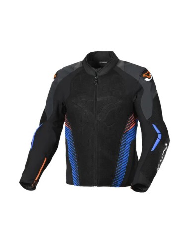 MACNA WYPRZEDAŻ KURTKA (MESH) NOVIC MOTORCYCLE JACKET BLACK/BLUE/ORANGE KOLOR CZARNY/NIEBIESKI ROZMIAR L