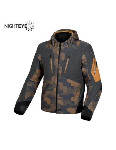 MACNA WYPRZEDAŻ KURTKA Z KAPTUREM ANGLE MOTORCYCLE JACKET DARK BROWN/TAUPE CAMO/BLACK KOLOR BRĄZOWY/GRAFITOWY CAMO/CZARNY