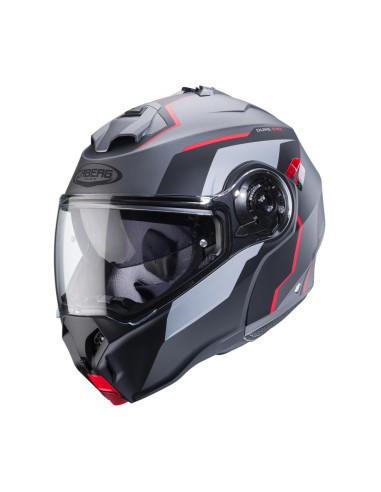 CABERG KASK SZCZĘKOWY FLIP-UP MODEL DUKE EVO MOVE KOLOR SZARY MAT/CZARNY/CZERWONY ROZMIAR S (PINLOCK W ZESTAWIE)