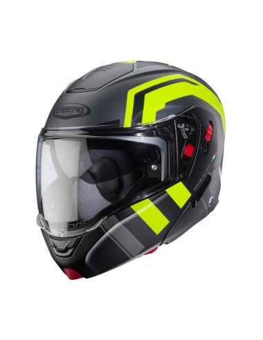 CABERG KASK SZCZĘKOWY FLIP-UP MODEL HORUS X ROAD KOLOR SZARY MAT/CZARNY/ŻÓŁTY FLUO ROZMIAR S (PINLOCK W ZESTAWIE)