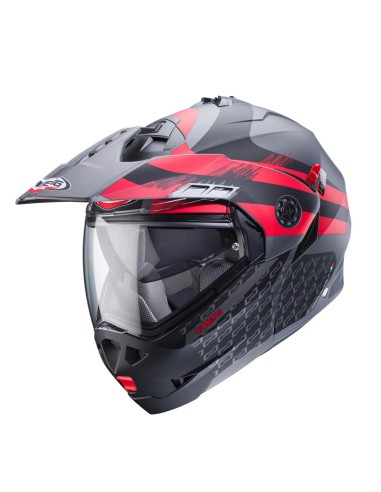 CABERG KASK SZCZĘKOWY FLIP-UP ENDURO MODEL TOURMAX X SARABE KOLOR SZARY MAT/CZARNY/CZERWONY ROZMIAR M (PINLOCK W ZESTAWIE)