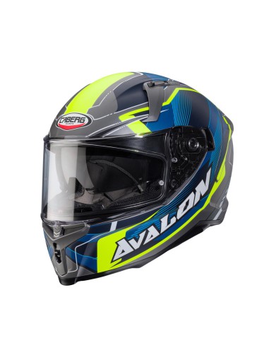 CABERG KASK INTEGRALNY AVALON X OPTIC KOLOR SZARY MAT/NIEBIESKI/ŻÓŁTY FLUO ROZMIAR S