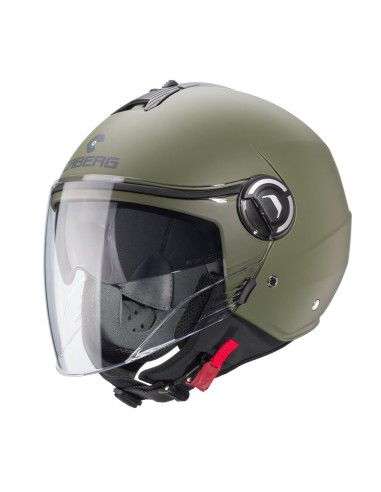 CABERG KASK OTWARTY JET Z BLENDĄ MODEL RIVIERA V4X KOLOR ZIELONY MAT - MILITARY GREEN ROZMIAR S