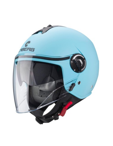 CABERG KASK OTWARTY JET Z BLENDĄ MODEL RIVIERA V4X KOLOR JASNY NIEBIESKI MAT ROZMIAR XS