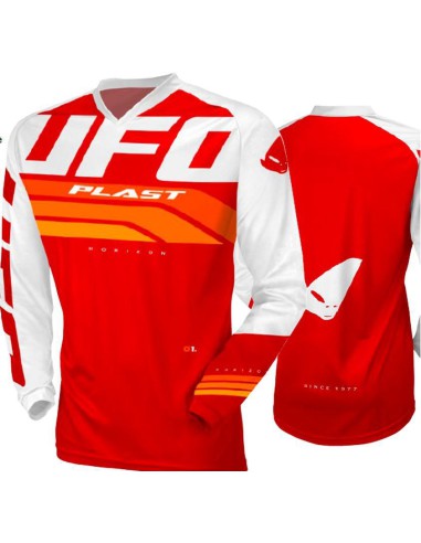 UFO KOSZULKA HORIZON JERSEY CROSS KOLOR CZERWONY BIAŁY ROZMIAR XL - KOLEKCJA 2024