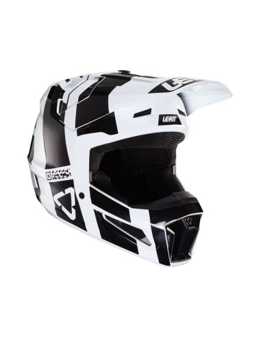 LEATT NOWOŚĆ KASK MOTO 3.5 JUNIOR (DZIECIĘCY) V24 HELMET BLACK/WHITE KOLOR CZARNY/BIAŁY ROZMIAR L (53-54 cm)