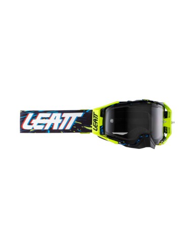 LEATT NOWOŚĆ GOGLE VELOCITY 6.5 GOGGLE LIME LIGHT GREY 58% - KOLOR CZARNY/ŻÓŁTY FLUO SZYBKA DYMIONE LUSTRO SZARA