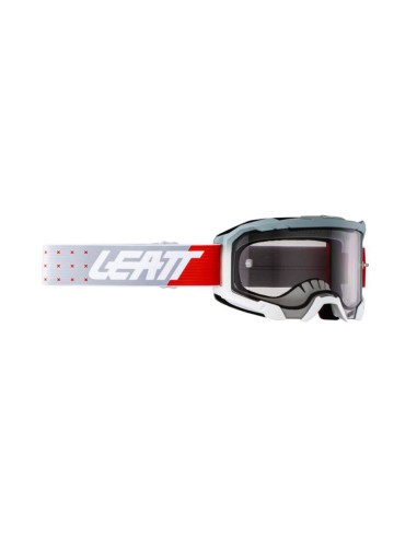 LEATT NOWOŚĆ GOGLE VELOCITY 4.5 GOGGLE FORGE LIGHT GREY 58% - KOLOR SZARY/BIAŁY/CZERWONY SZYBKA DYMIONE LUSTRO SZARA