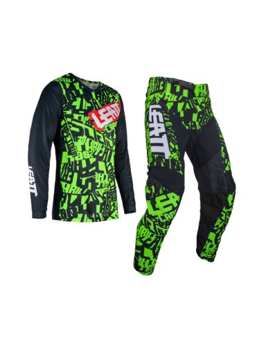 LEATT NOWOŚĆ ZESTAW (KOMPLET) KOSZULKA + SPODNIE MOTO RIDE KIT 3.5 LIME KOLOR CZARNY/ŻÓŁTY FLUO ROZMIAR S