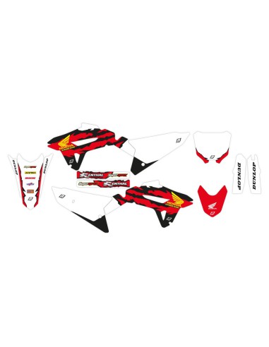 BLACKBIRD KOMPLET NAKLEJEK (OKLEIN) HONDA CRF 250R '22-'24, CRF 450R '21-'24 RETRO KOLOR CZERWONY BIAŁY CZARNY