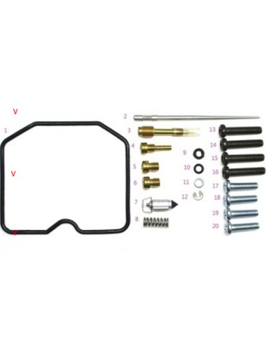 BEARING WORX ZESTAW NAPRAWCZY GAŹNIKA KAWASAKI KLX 650C/R '93-'96 (26-1101)