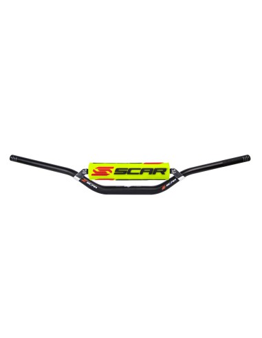 SCAR RACING KIEROWNICA Z POPRZECZKĄ 28,6MM MODEL MCGRATH/SHORT BEND KOLOR CZARNY GĄBKA ŻÓŁTY/BIAŁY