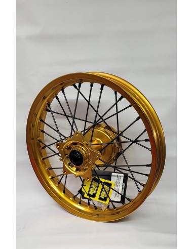 REX WHEELS (EXCEL) KOMPLETNE KOŁO TYLNE 18 CALI 18 x 2.50 (OBRĘCZ EXCEL) YAMAHA XTZ 700 TENERE (690) '20-, ZŁOTA OBRĘCZ / CZARNE