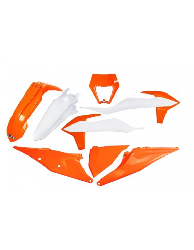 UFO KOMPLET PLASTIKÓW KTM EXC 125 '20-'21, EXC 250 / 300 TPI '20-'23, EXC-F 250 / 350 / 450 / 500 '20-'23 Z OSŁONĄ LAMPY KOLOR