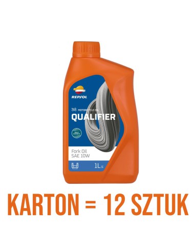 REPSOL OLEJ DO TELESKOPÓW / AMORTYZATORÓW / ZAWIESZENIA QUALIFIER FORK OIL SAE 10W 1L - KARTON 12 SZTUK