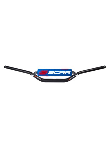 SCAR RACING KIEROWNICA Z POPRZECZKĄ 28,6MM MODEL MCGRATH/SHORT KOLOR CZARNY GĄBKA NIEBIESKI/BIAŁY