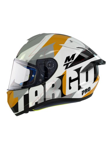 MT WYPRZEDAŻ KASK INTEGRALNY TARGO PRO BIGER A3 GLOSS PEARL YELLOW KOLOR BIAŁY/ŻÓŁTY/SZARY ROZMIAR S