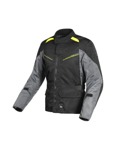 MACNA WYPRZEDAŻ KURTKA MURANO MOTOCYCLE JACKET BLACK/DARK GREY/FLUO YELLOW KOLOR CZARNY/CIEMNY SZARY/ŻÓŁTY FLUO ROZMIAR L