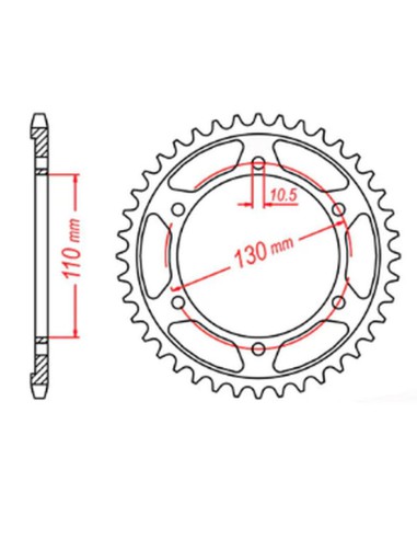 MTX PARTS ZĘBATKA TYLNA 241 39 YAMAHA XJR 1300 '04-'06, MT-01 '05-'11 (JTR479.39) (ŁAŃC. 530)