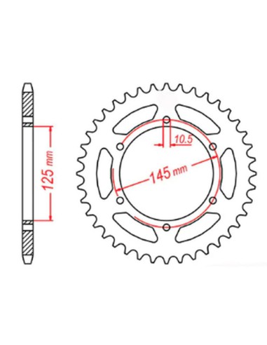 MTX PARTS ZĘBATKA TYLNA 866 47 YAMAHA MT 03 06-12 (5YK) (JTR855.47) (ŁAŃC. 520)