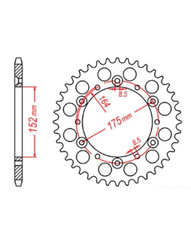 MTX PARTS ZĘBATKA TYLNA 856 50 YAMAHA YZ YZF 88-98 (JTR853.50) (ŁAŃC. 520)