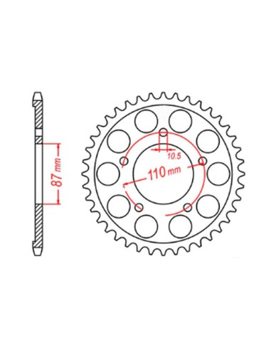 MTX PARTS ZĘBATKA TYLNA 828 44 SUZUKI SV 650 99-13 (JTR807.44) (ŁAŃC. 525)