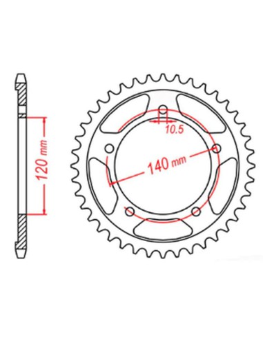 MTX PARTS ZĘBATKA TYLNA 4409 40 SUZUKI SV 1000 '03-'07, GSXR 1000 '01-'06 (-1) (JTR1800.40) (ŁAŃC. 530)