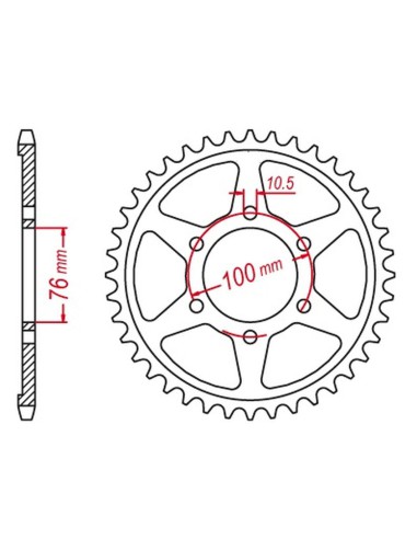 MTX PARTS ZĘBATKA TYLNA 816 42 SUZUKI GSXR1100, GSXR750 '92-'95 (JTR816.42) (ŁAŃC. 530) - ZAMIENNA Z 825 42