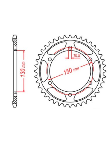 MTX PARTS ZĘBATKA TYLNA 300 42 YAMAHA TDM 900 '02-'13 (JTR300.42) (ŁAŃC. 525)